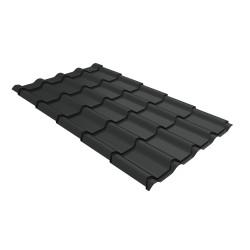 Металлочерепица камея 0,5 Satin Matt TX RAL 7016 антрацитово-серый