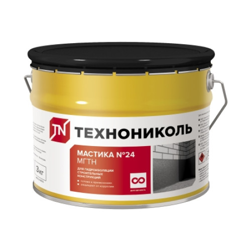 Мастика гидроизоляционная ТЕХНОНИКОЛЬ №24 (МГТН), ведро 3кг