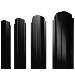 Штакетник П-образный A фигурный 0,5 Drap TX RAL 9005 черный