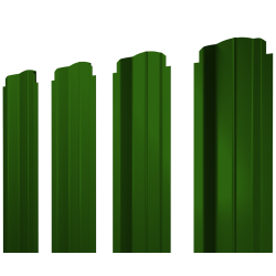 Штакетник П-образный B фигурный 0,45 PE RAL 6002 лиственно-зеленый