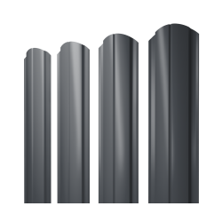 Штакетник Полукруглый Slim фигурный 0,4 PE RAL 7024 мокрый асфальт