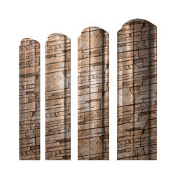 Штакетник Полукруглый Slim фигурный 0,45 Print Elite Sand Stone TwinColor