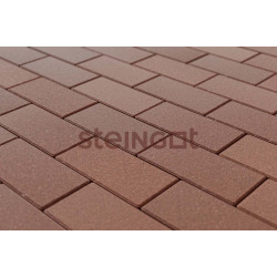 Плитка тротуарная Steingot Моноцвет Прямоугольник (фаска 1,5мм) 200х100х60мм коричневый частичный прокрас